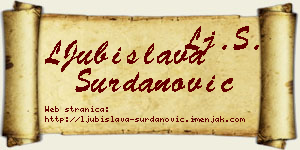 LJubislava Surdanović vizit kartica